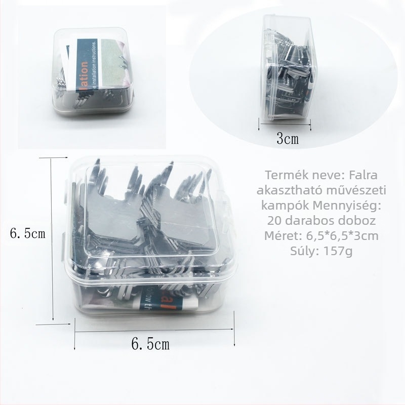 Fém falikép akasztók gipszkartonhoz, 20 db, masszív kivitel, YANANDAOCHANG márka