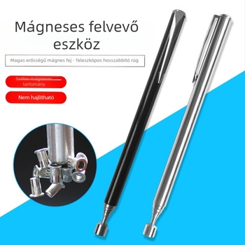 Húzható mágneses felvevő, 1,5 lb, rozsdamentes acél felület, tollklipszel, erős mágnes