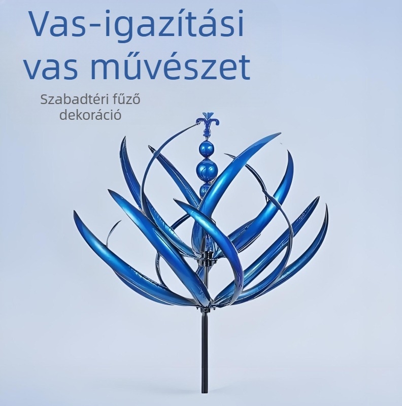 Iron Geometric Wind Spinner with Rotating Top Windmill – Halowind Outdoor Garden Sculpture