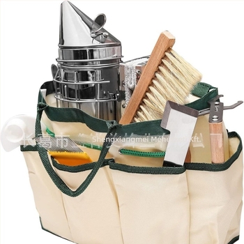 Méhészeti eszközök – 10 részes készlet füstölővel, tárolótáskával, keretekkel, keretklipszekkel és jelölőkkel a tenyésztéshez