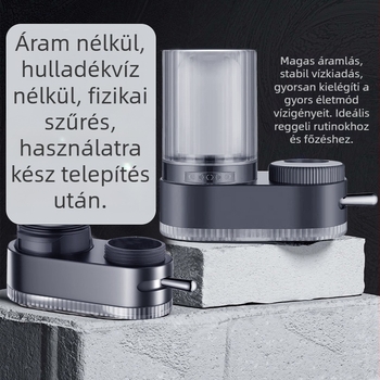 Csapvíz-szűrő konyhai felhasználásra, kerámia szűrőelemmel, mosható (Szűrési szint 1; Két kimenet; Cserélhető szűrőelem)