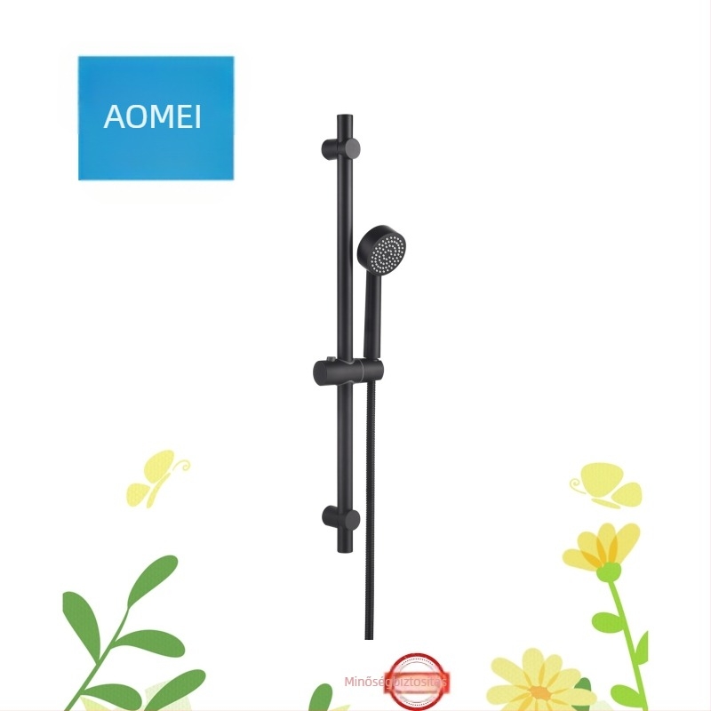 Rozsdamentes acél zuhanytartó emelő sínnel, elektroplakált felülettel, két részes készlet