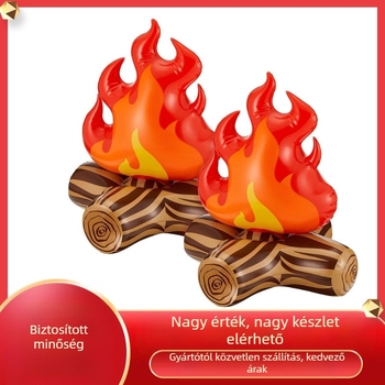 Felfújható tábortűz rekvisita kültéri dekorációhoz, PVC (Anyag: PVC; Csomagolás: OPP zacskó; Korosztály: 15–35; Használat: kemping és kert dekoráció)