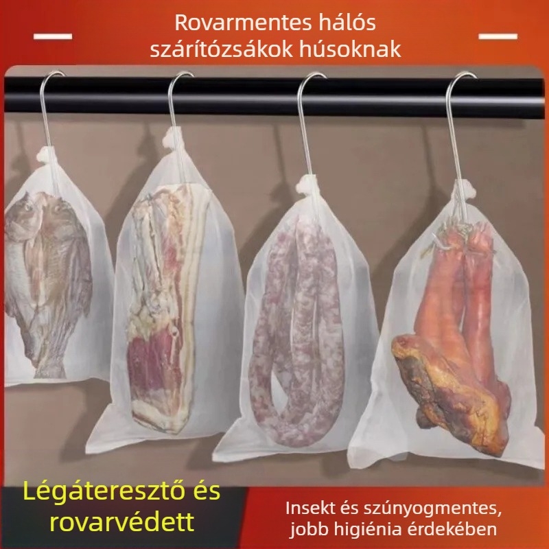 Nylon hálózsák hús szárítására rovar- és legyek elleni védelemmel, légáteresztő (Márka: other; Eredet: Kína; Anyag: Other)
