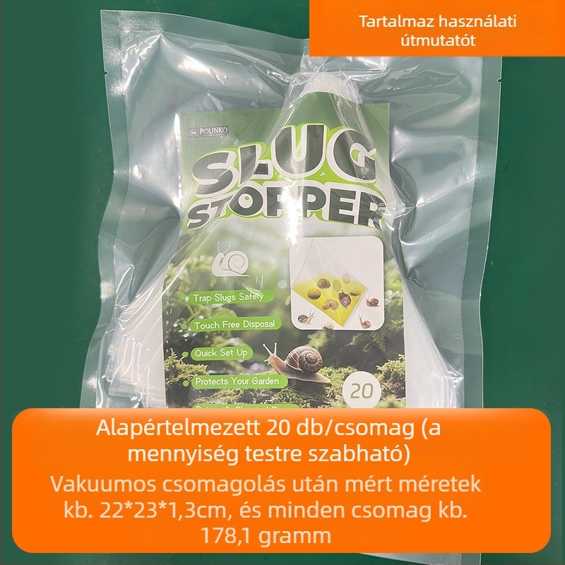 Műanyag tasak csiga- és lisztfogó, 0,14 cm vastagságú, csomagoló tasak, a csigák és liszt ellen