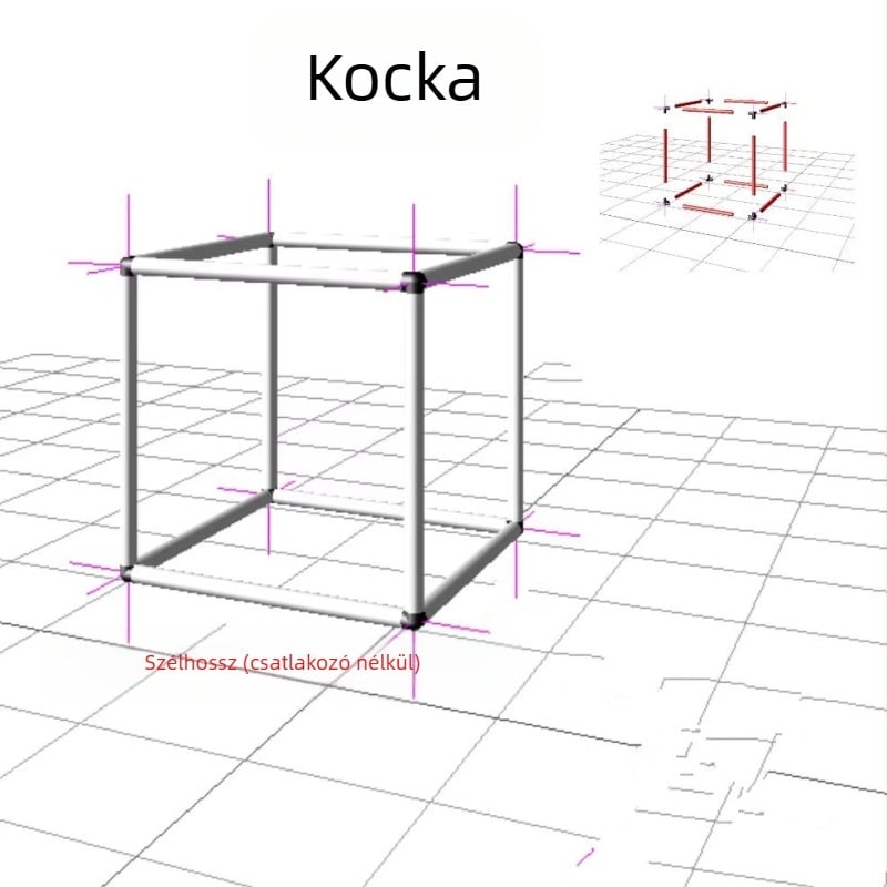 PVC sátor DIY játszóház műanyag vázzal és 20 PVC cső kiegészítővel