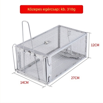 Rágcsálókat befogó ketrecben lévő egércsapda, magas érzékenységű pedálindító, szilárd mechanizmus, közepes modell