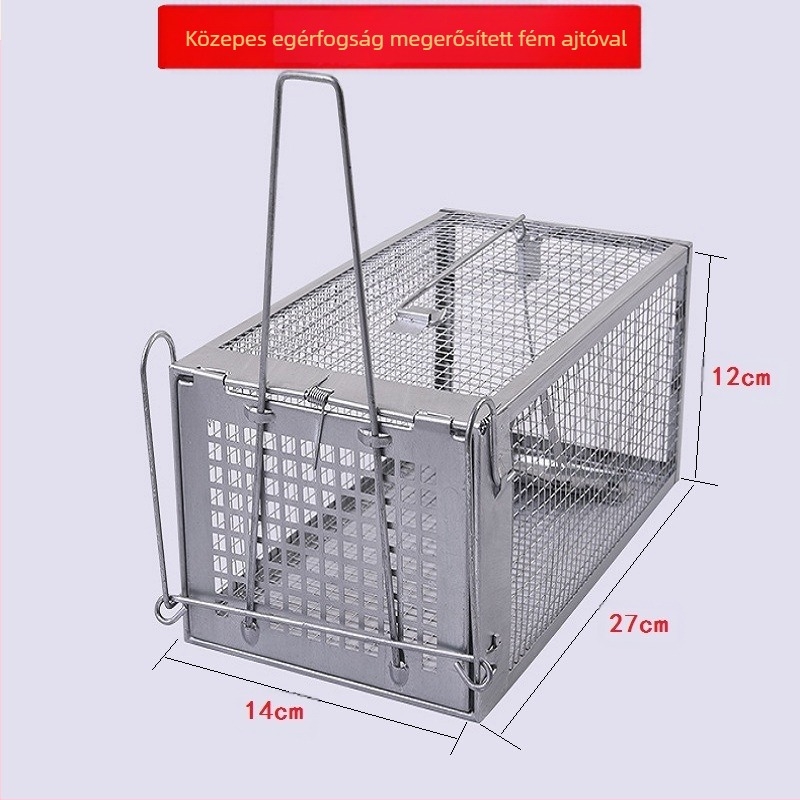 Rágcsálókat befogó ketrecben lévő egércsapda, magas érzékenységű pedálindító, szilárd mechanizmus, közepes modell