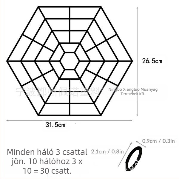 Hatoldalú lebegő tóvédő háló, műanyag, 20 darabos készlet