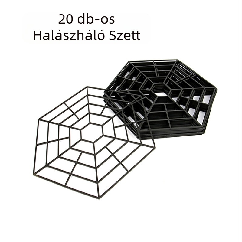 Hatoldalú lebegő tóvédő háló, műanyag, 20 darabos készlet