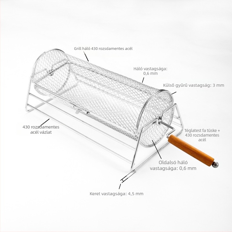 Kör alakú barbecue ketrec, 580 g, XXMJ márka, Yangjiang eredetű, testreszabható