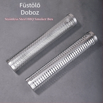 Rozsdamentes acél füstölőcső grillsütőhöz, újra használható, logó nyomtatás elérhető, márka HEGNMING-MADE