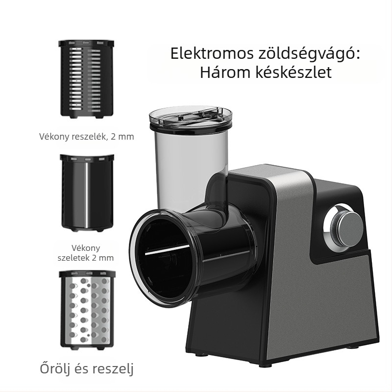 Multifunkcionális elektromos zöldségvágó – rozsdamentes acél, automata szeletelő és reszelő, szeletelés és reszelés a konyhában
