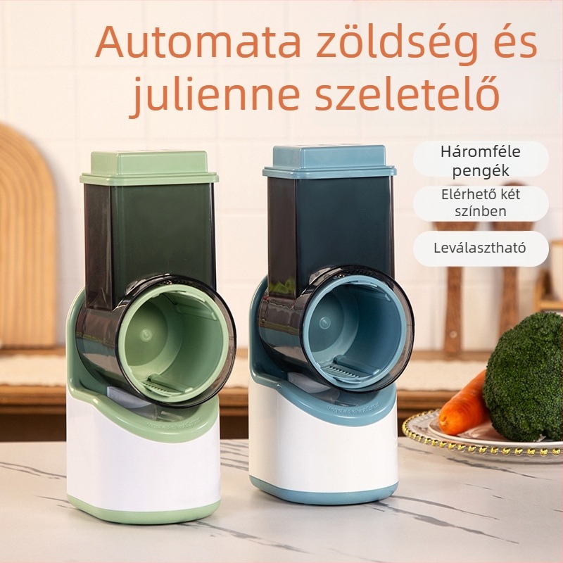 Elektromos többfunkciós zöldségvágó reszelő és szeletelő funkciókkal, ABS anyag, háztartási használatra