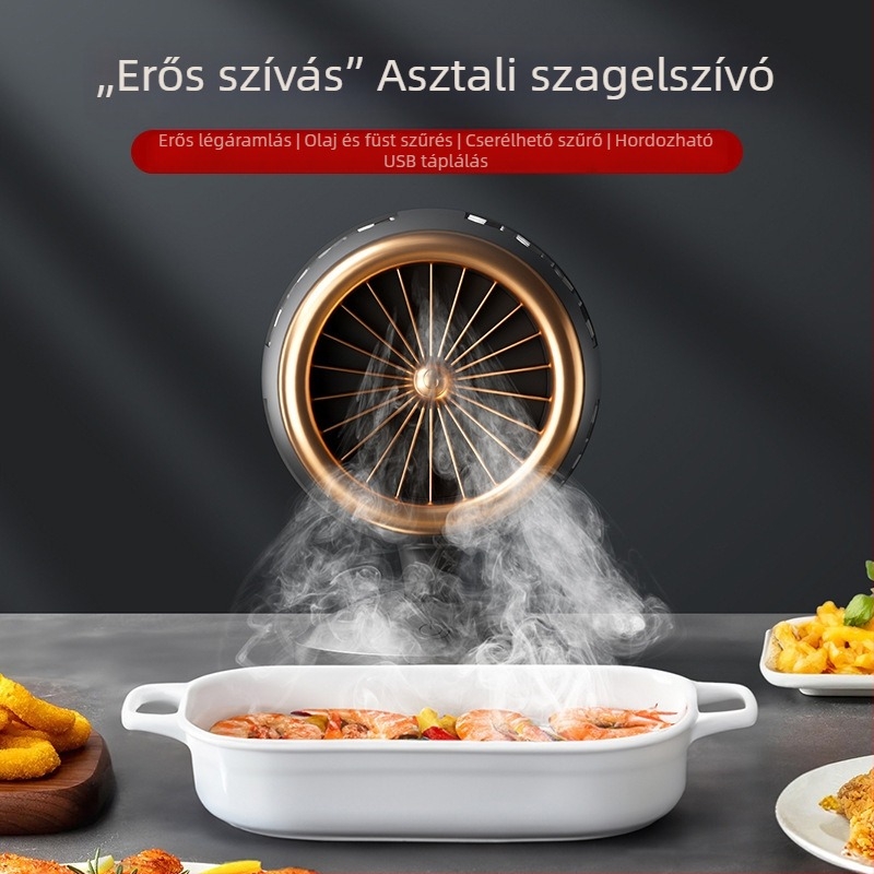 Hordozható mini konyhai páraelszívó otthonra és barbecue-hoz, modell BK-XY380, USB-tápellátás, 5V, 3W, időzítő nélkül