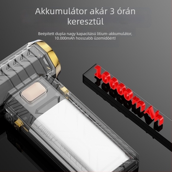 Kézi porszívó beépített akkumulátorral (4000–6000mAh), brushless motor, 10W, 6 fokozatú fúvás-szívás, éjszakai fény.