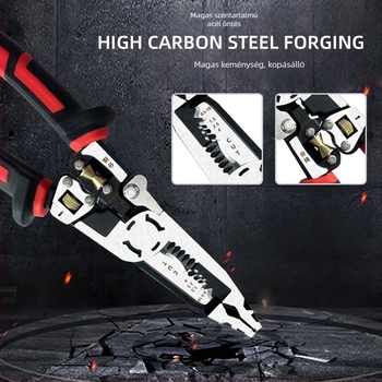 Star Tíz az egyben multifunkcionális vezeték-szigetelő fogó, otthoni villanyszerelőknek, hegyes szájú, erőfeszítés-megtakarító, Cr-Mo acél (CR-V)