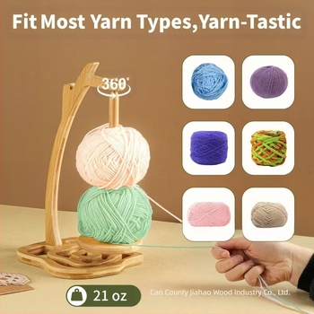 Fából készült, többfunkciós fonal tároló asztali használatra – stabil, forgó mágneses orsó tartó, Jiahao márka
