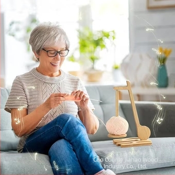 Fából készült, többfunkciós fonal tároló asztali használatra – stabil, forgó mágneses orsó tartó, Jiahao márka