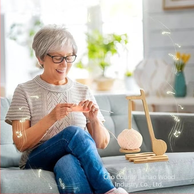 Fából készült, többfunkciós fonal tároló asztali használatra – stabil, forgó mágneses orsó tartó, Jiahao márka