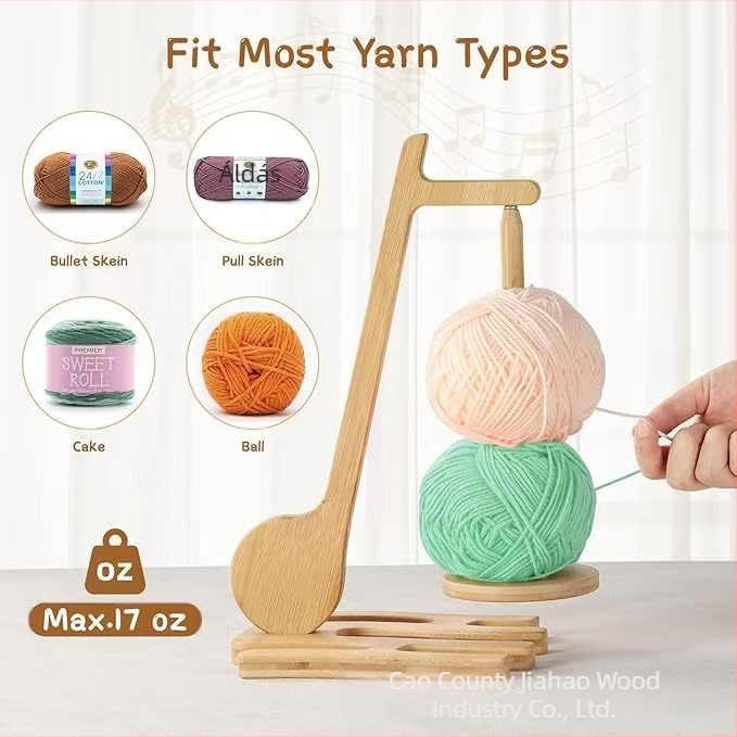 Fából készült, többfunkciós fonal tároló asztali használatra – stabil, forgó mágneses orsó tartó, Jiahao márka