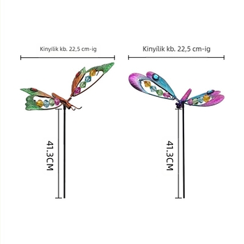 Fémből készült kerti dísz dragonfly és butterfly motívumokkal, pásztorális stílus, vasból, Mijia crafts; alkalmas kertre, udvarra, parkra, irodára és vendéglátóhelyekre. (Anyag: Vas; Márka: Mijia crafts; Kategória: Állatok; Stílus: Pásztorális)