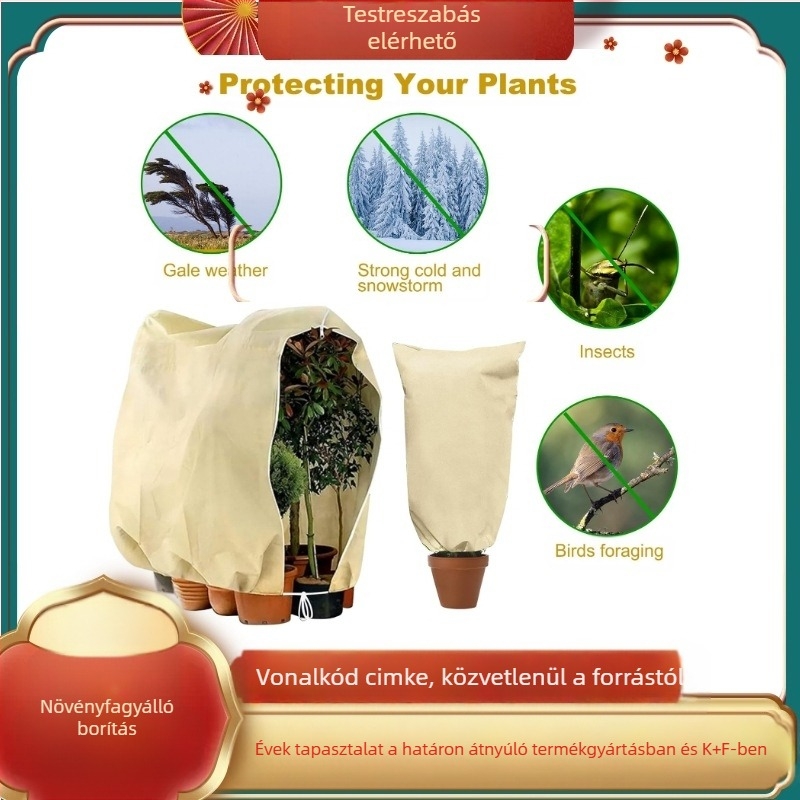 Vastagított növényvédő takaró kötözős zsinórral | polipropilén-nemszőtt anyag | téli védelem és kártevőriasztás