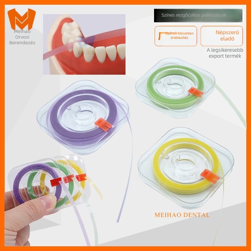 MEHO fogászati polírozó szalag – felnőtteknek, durva–közepes–fin csiszolás, nettó 9,5 g, Guangdong eredet