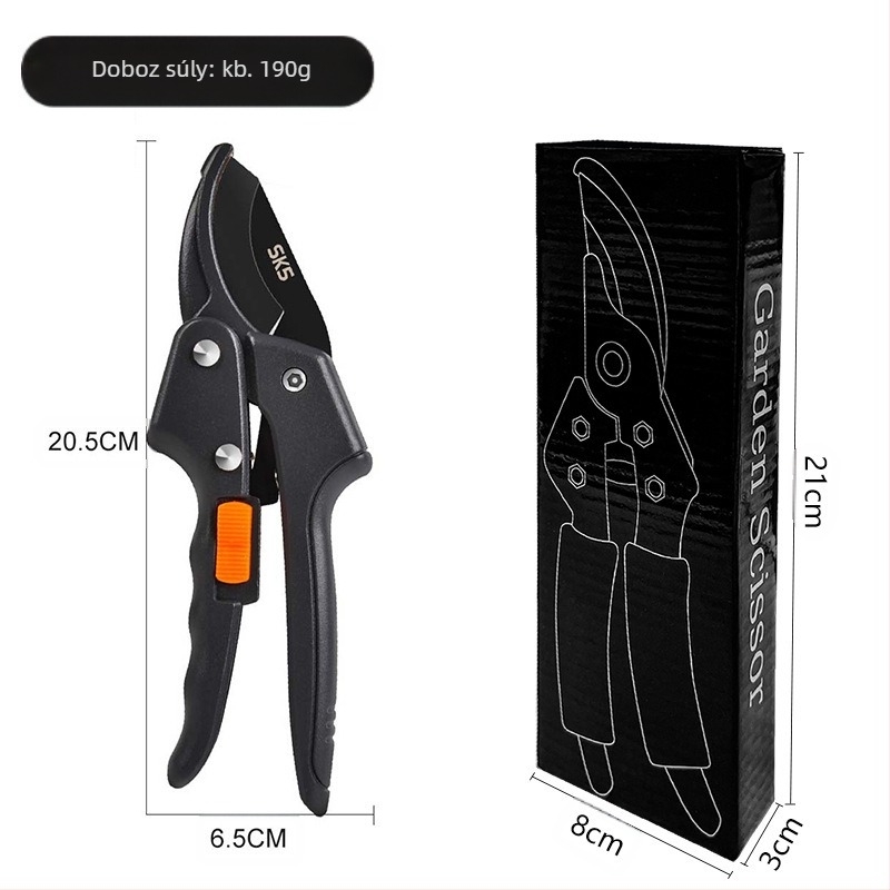 Hengheng metszőolló, rozsdamentes acél SK5, gyümölcsfákhoz – többfunkciós kerti eszköz