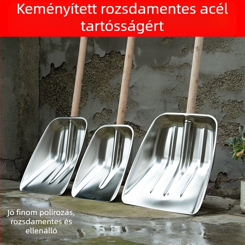 Extra vastag rozsdamentes acél lapát — hóhoz és mezőgazdasági használatra; kültéri eszköz; Márka: Comprehensive transmission