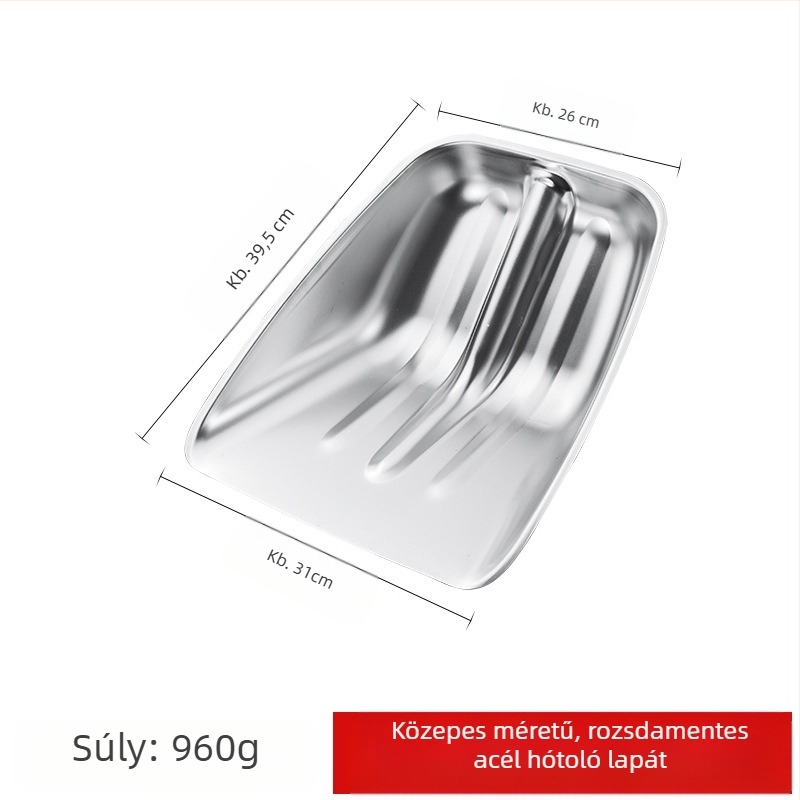 Extra vastag rozsdamentes acél lapát — hóhoz és mezőgazdasági használatra; kültéri eszköz; Márka: Comprehensive transmission