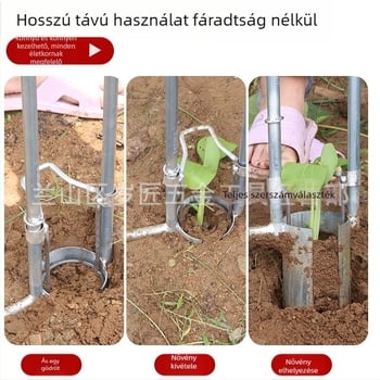 Csíranövény átültető — Vasból készült eszköz palánták átültetéséhez és gödrök ásásához