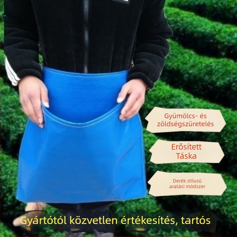Hordozható mezőgazdasági gyümölcsszedő táska vászonból, vállon átvetős, tartós, kopásálló és vízálló