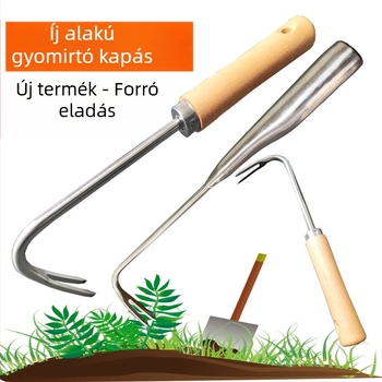 GRANPA Rozsdamentes acél gyomirtó kampó kerti szerszám, 128 g, kertészkedéshez