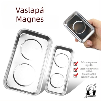 Mágneses csavartároló tál, rozsdamentes acélból, 1 készlet, háztartási használatra