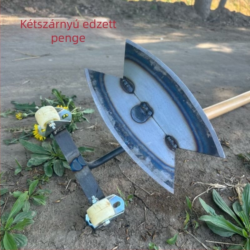 Kerékkel felszerelt gyomirtó eszköz, előre toló és hátrafelé húzó mechanizmus, kézi gyomirtó kapa, üreges kialakítás, kukorica- és zöldségterületekhez