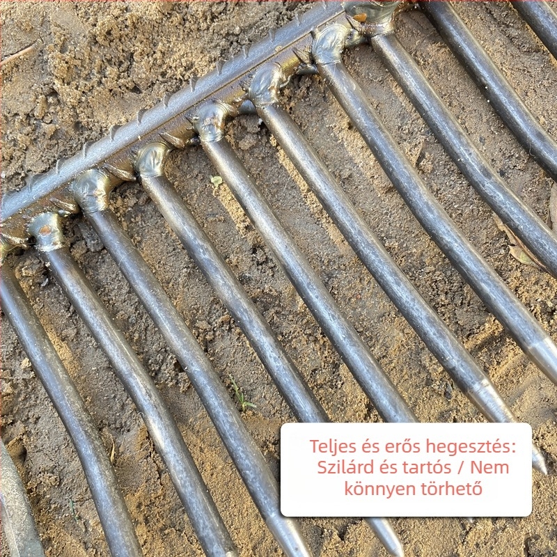 Sűrű fogú vas Gereblye kerti – a talaj fellazítására, hegesztett mezőgazdasági eszköz