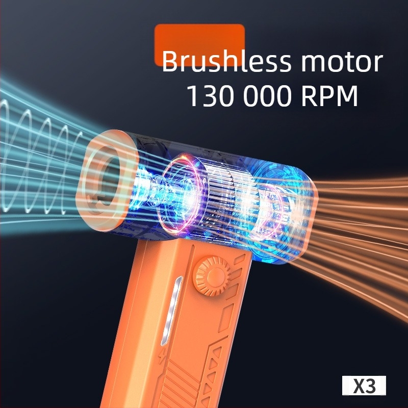 Mini USB kézi ventilátor LED-fénnyel, brushless motor, 3 sebesség, beépített 2000-4000 mAh akkumulátor, akár 12 órás üzemidő