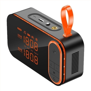 Hordozható autógumi felfújó digitális kijelzővel, USB töltés (120W, 7.4V, légáramlás 25 L/min)