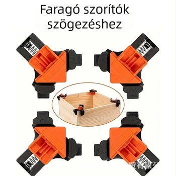 Faipari L-alakú szorító, 90°, állítható rögzítő, ABS/PP anyag