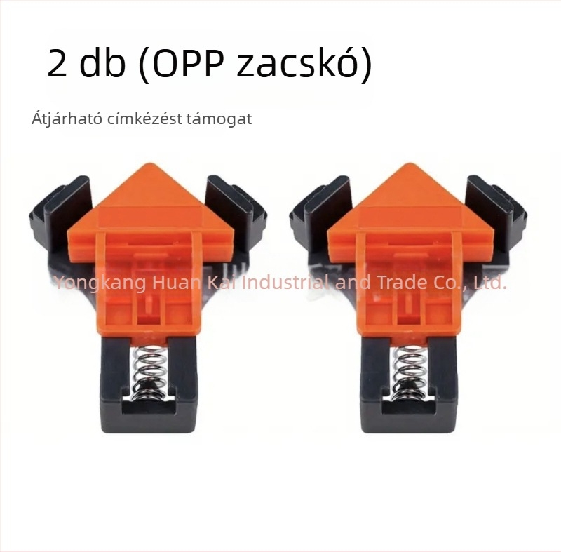 Faipari L-alakú szorító, 90°, állítható rögzítő, ABS/PP anyag