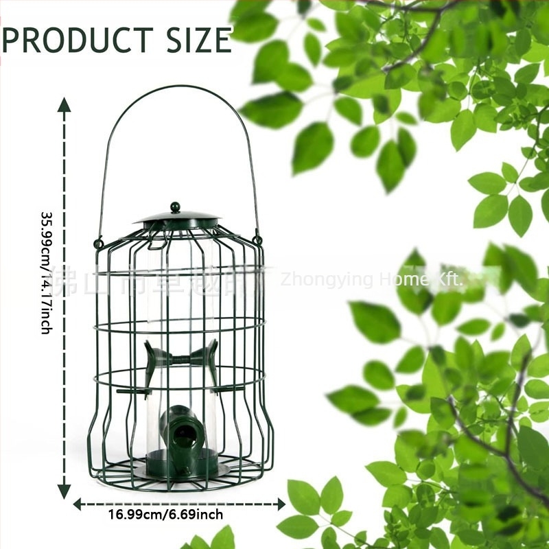 Fém madáretető madárhálóval és négy nyílással