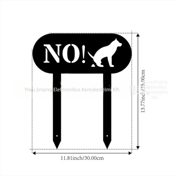 Fémből készült figyelmeztető tábla udvarra és kertbe, földbe süllyeszthető, figyelmeztetés háziállatok számára