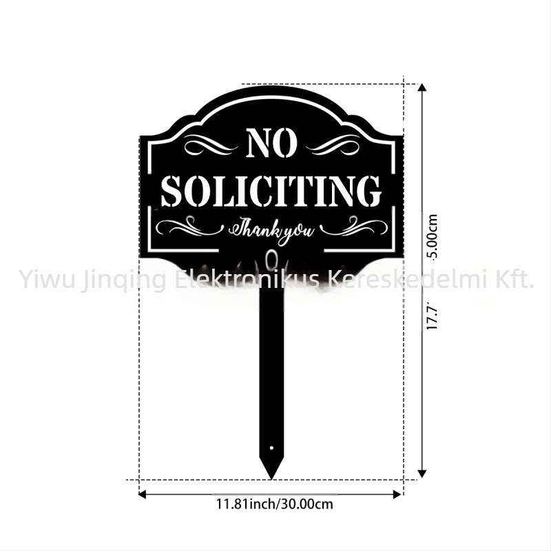 Fémből készült figyelmeztető tábla udvarra és kertbe, földbe süllyeszthető, figyelmeztetés háziállatok számára