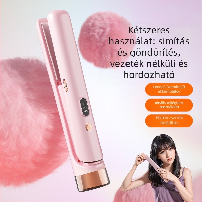 Kétfunkciós USB-töltőre töltő hajformázó – egyenesítő és göndörítő, 220V, 25W, 300 g, Modell 001