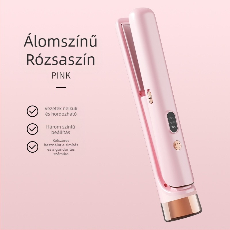 Kétfunkciós USB-töltőre töltő hajformázó – egyenesítő és göndörítő, 220V, 25W, 300 g, Modell 001