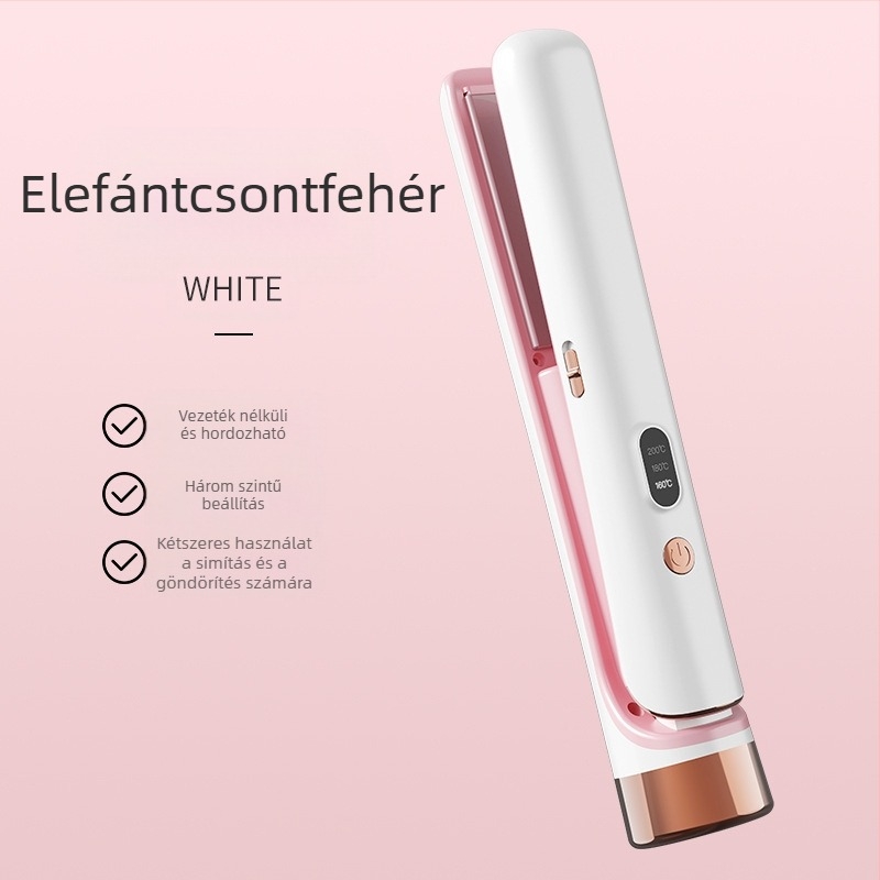 Kétfunkciós USB-töltőre töltő hajformázó – egyenesítő és göndörítő, 220V, 25W, 300 g, Modell 001