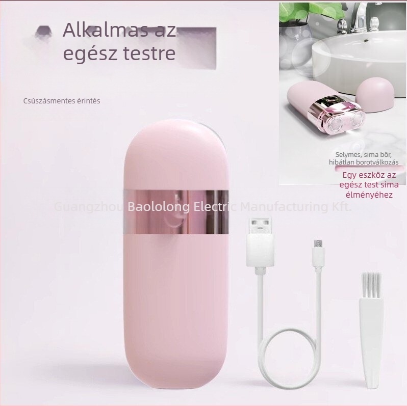 Kétfejű nedves-száraz elektromos borotva, egész testre – modell S103, USB/elektrikus energia