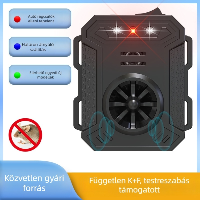 Autó ultrahangos rágcsálóriasztó – ABS négyzet alakú tok, 12V, 0.45W, modellek WH-532/531/523/538