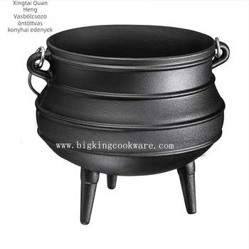 Háromlábú öntöttvas edény függőkosárral, bevonat nélküli, BK-2913, kapacitás több mint 5 liter